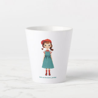Caneca De Café Latte As meninas podem fazer mais.. ponto final - edição