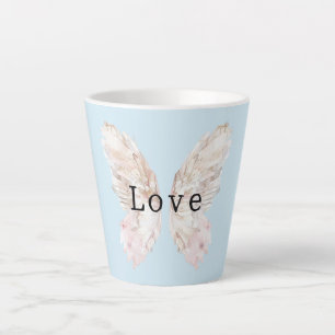 Caneca De Café Latte Asas bonito da Borboleta Rosa