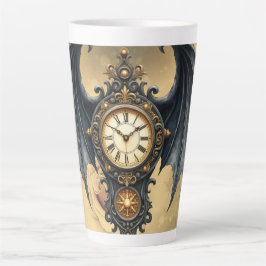 Caneca De Café Latte Asas da Eternidade – O Guardião Atemporal.