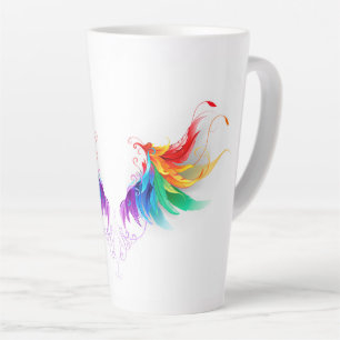 Caneca De Café Latte Asas Fluffy Rainbow