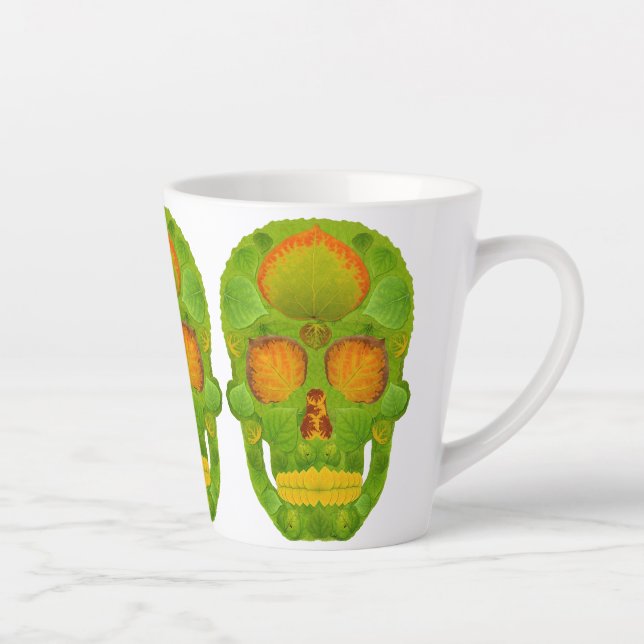 Caneca De Café Latte Aspen Folha Skull 10 (Direita)