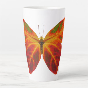Caneca De Café Latte Aspen Leaf Butterfly 2