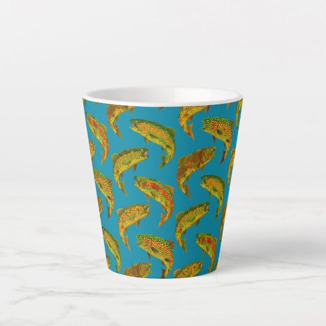 Caneca De Café Latte Aspen Leaf Rainbow Pattern Invisível 2018 (Frente)