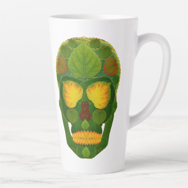 Caneca De Café Latte Aspen Leaf Skull 9 (Direita)