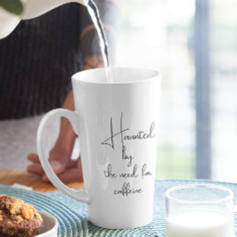 Caneca De Café Latte Assombrado Pelo Café White Halloween