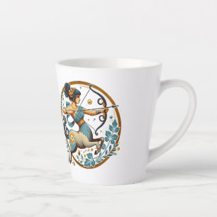 Caneca De Café Latte Astrologia de aniversário de Deusa Sagittarius