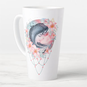 Caneca De Café Latte Astrologia de Aquarela Sinal Zodiac   Monograma