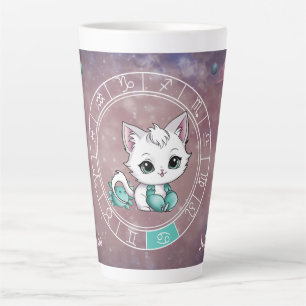 Caneca De Café Latte Astrologia do Planeta das Rodas de Gato Cute do Ca