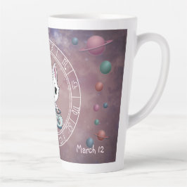 Caneca De Café Latte Astrologia do Planeta das Rodas de Gato Cute Peixe
