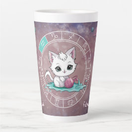 Caneca De Café Latte Astrologia do Planeta de Rodas Cegueira do Zodiac