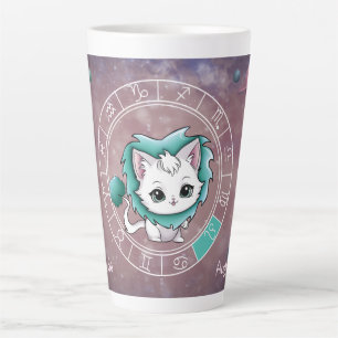 Caneca De Café Latte Astrologia do Planeta de Rodas de Gato Cute do Zod