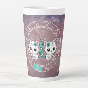 Caneca De Café Latte Astrologia do Planeta de Rodas de Gemini Cute Gemi