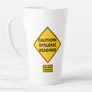 Caneca De Café Latte Atenção: Leitura Disléxica