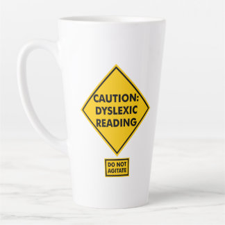 Caneca De Café Latte Atenção: Leitura Disléxica