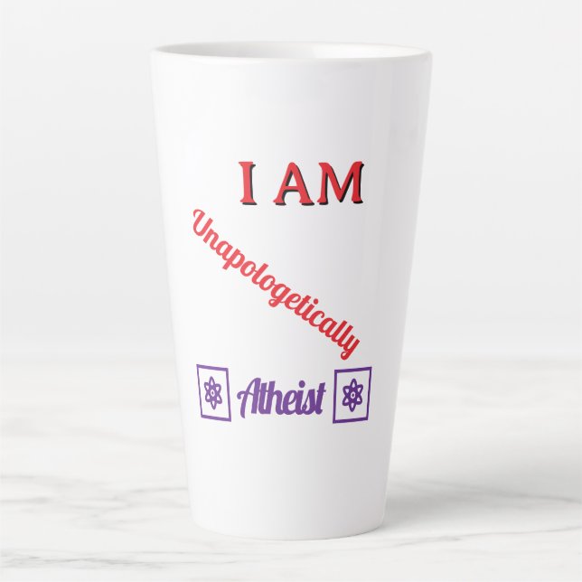 Caneca De Café Latte Ateu sem Desculpas (Frente)