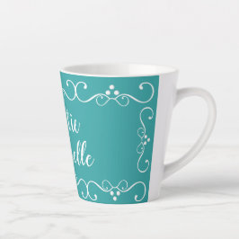 Caneca De Café Latte Atitie Name Teal Gift Latte Mug