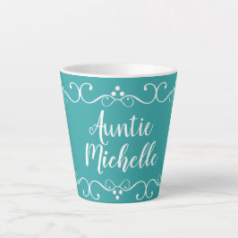 Caneca De Café Latte Atitie Name Teal Gift Latte Mug