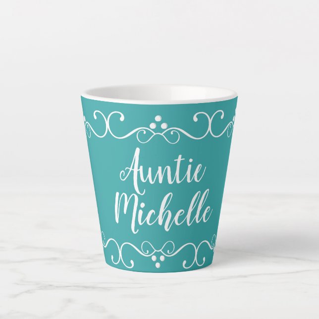 Caneca De Café Latte Atitie Name Teal Gift Latte Mug (Frente)