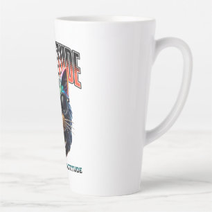 Caneca De Café Latte Atitude de Gato de Rua – Kitty Sarcástico Engraçad