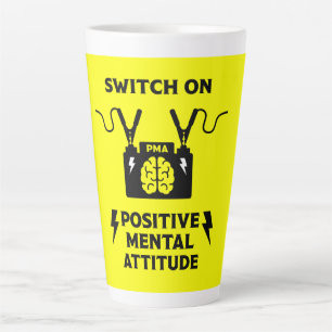 Caneca De Café Latte Atitude Mental de Pensamento Positivo