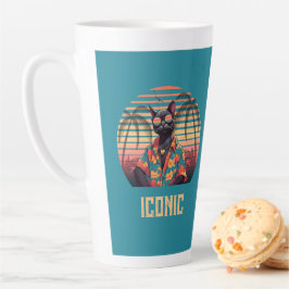 Caneca De Café Latte Atitude tropical de gato do eterno