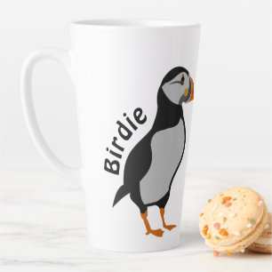 Caneca De Café Latte Atlantic Puffin Prendendo A Boa Sorte Birdie