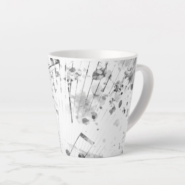 Caneca De Café Latte Atmosfera Musical 1 (Ângulo direito)