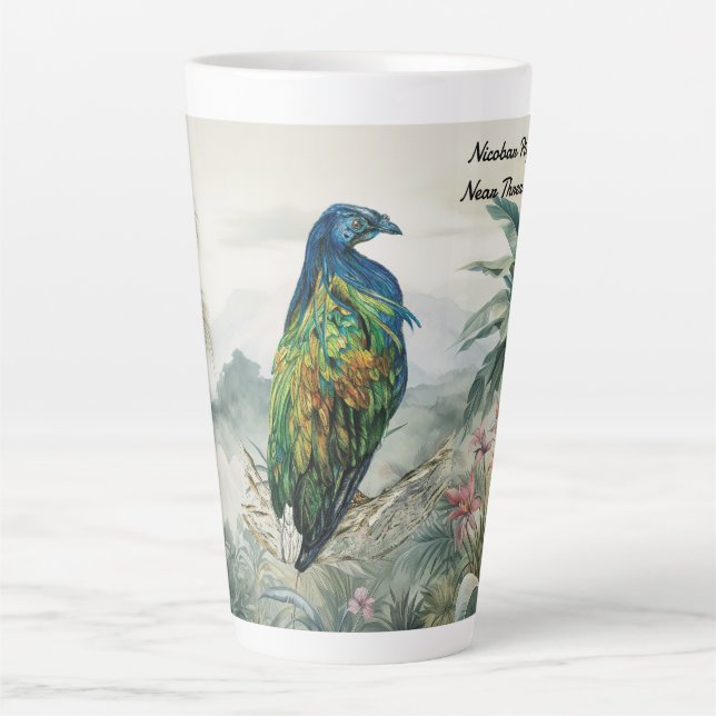 Caneca De Café Latte Atordoante Nicobar Pigeon Latte Mug, Pintado Pela  (Frente)