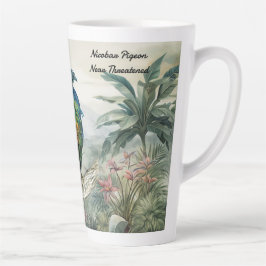 Caneca De Café Latte Atordoante Nicobar Pigeon Latte Mug, Pintado Pela