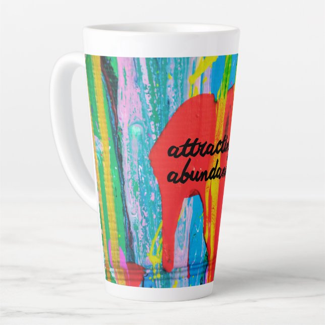 Caneca De Café Latte Atraindo Abundância (Ângulo esquerdo)