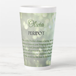 Caneca De Café Latte August Birthstone Peridot design