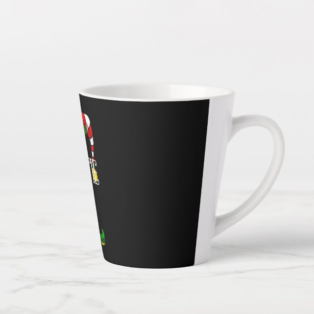 Caneca De Café Latte Auntie Elf Family Mating Christmas Group (Direita)