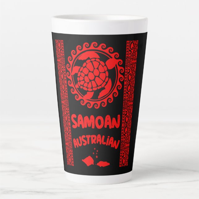 Caneca De Café Latte Australianos de Samoa (Frente)
