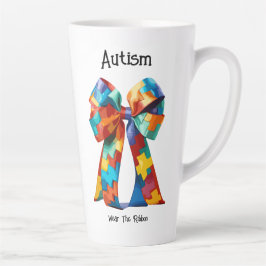 Caneca De Café Latte Autismo Sensibilização Fita Latino