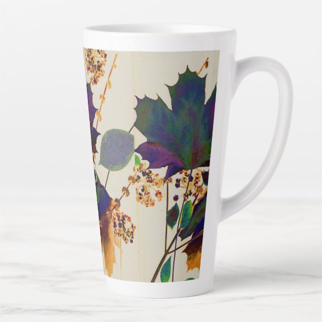 Caneca De Café Latte Autumn Deixa Cores Reais Latte Mug (Direita)