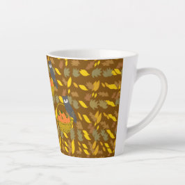 Caneca De Café Latte Autumn Owl Pumpkin Pattern Latte Mug	