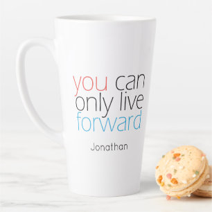 Caneca De Café Latte Avançar ao Vivo Citação de Motivação com Typogra