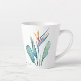 Caneca De Café Latte Ave Aquarela do Paraíso