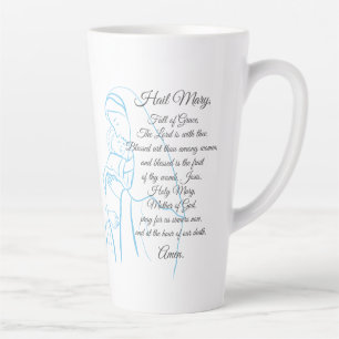 Caneca De Café Latte Ave Maria Orar Latte Mug