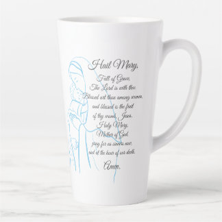 Caneca De Café Latte Ave Maria Orar Latte Mug