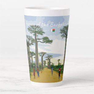 Caneca De Café Latte Avenida dos Baobás, Madagascar - Paisagem L