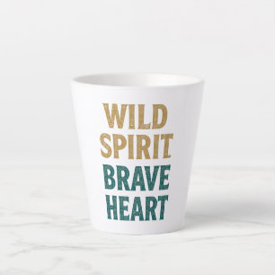 Caneca De Café Latte Aventura Boho Espírito Selvagem Coração Valente