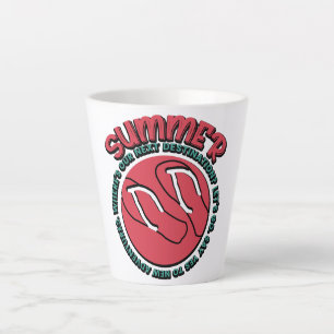 Caneca De Café Latte Aventura de Verão Flip-Flops e Inspirado em Viag