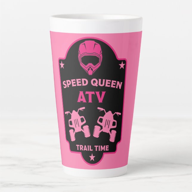 Caneca De Café Latte Aventuras no Quad Atv (Frente)