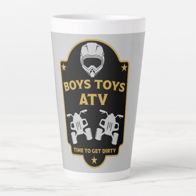 Caneca De Café Latte Aventuras no Quad Atv (Frente)