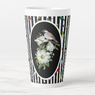 Caneca De Café Latte Aves Coloridas
