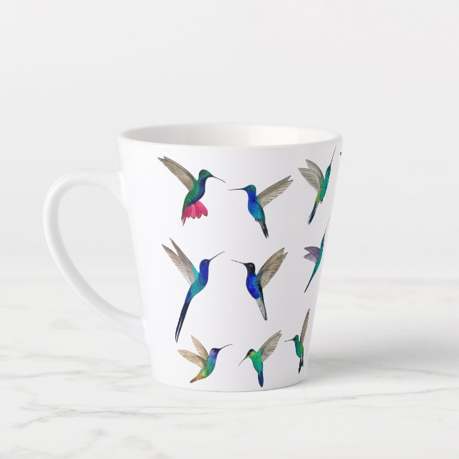 Caneca De Café Latte Aves tropicais (Esquerda)