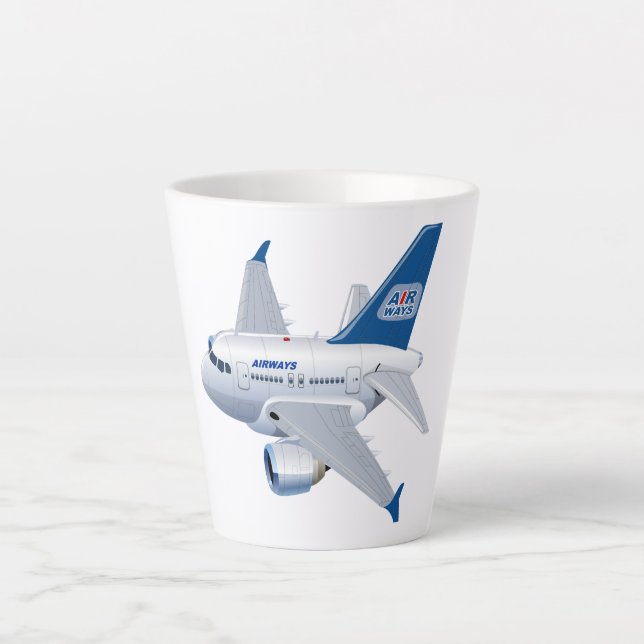 Caneca De Café Latte Avião de animação (Frente)