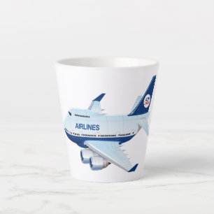 Caneca De Café Latte Avião de animação