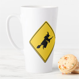 Caneca De Café Latte Aviso à Bruxa